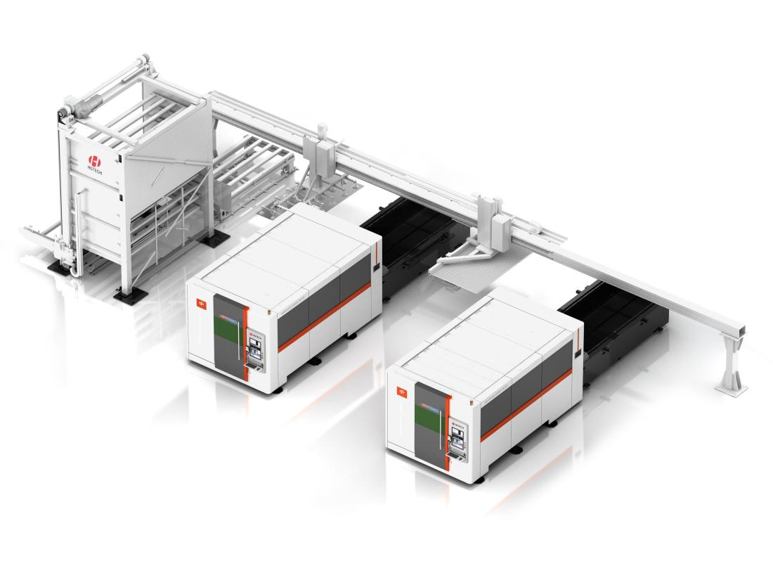 HGTECH flexible laser cutting automation line